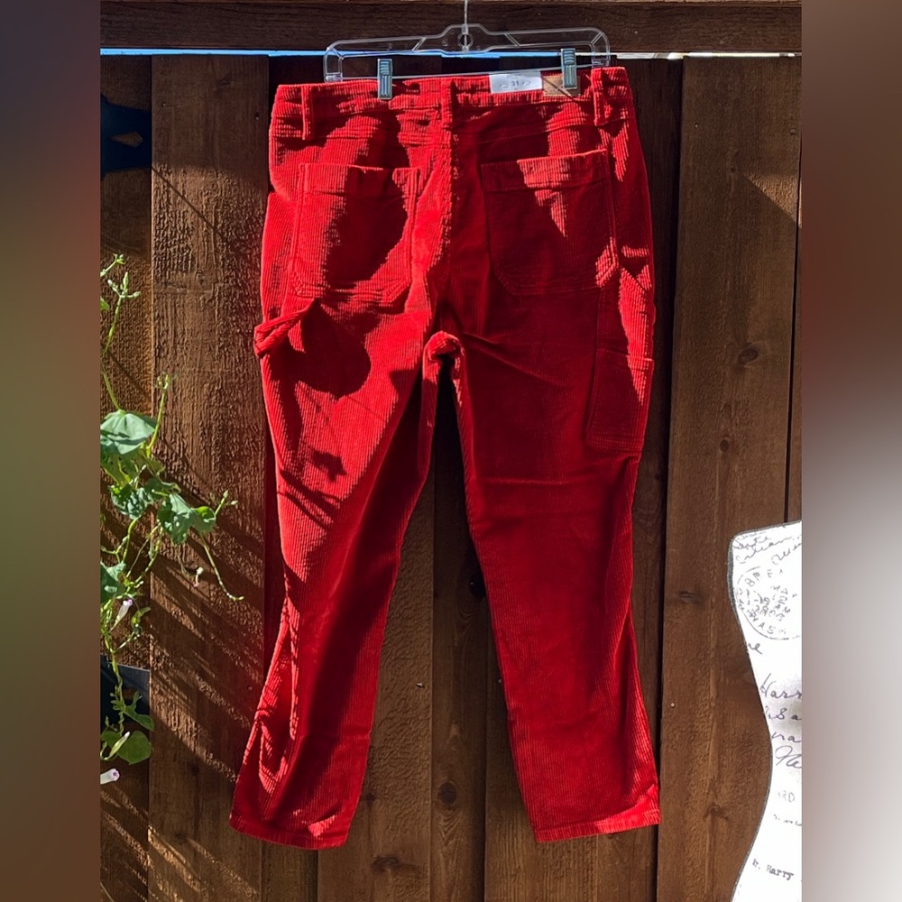 Judy Blue Corduroy Carpenter Stretch Slim Fit High Waist Pants Rust Size 31 NWT